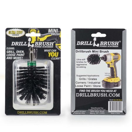 DRILLBRUSH Mini Size Nylon Bristle Motorized Spinning Battery Powered Electric Gr Mini-DB-Black